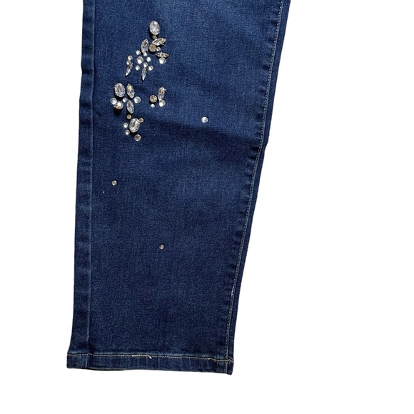 Cato Dark Wash High Rise Crystal Jewel Embellished Curvy Jean Women’s 18 - Picture 2 of 7